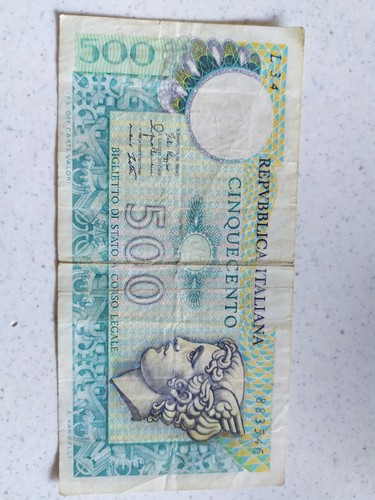 Banconota 500 lire - da, carta