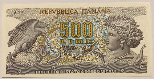 500 lire carta aretusa fior - aretusa,