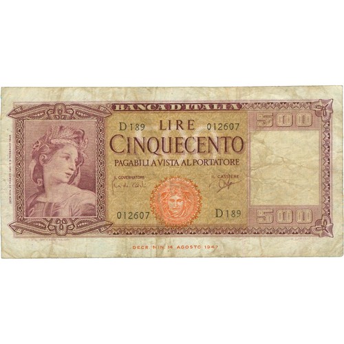 Banconota 500 lire italia 1947 - 500,