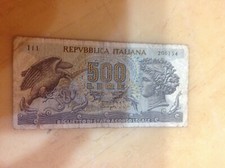 500 LIRE DI CARTA ITALIANE
