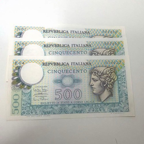 Set banconote 500 - 3, lire