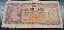 500 Lire Di Carta Del